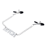 Roleplay Nipple Clamps with Word Charm - Image 5