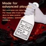 Stainless Steel Rectangle BDSM Paddle – “Fuck Me”Print - Image 3