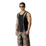 Men’s Black Zip-Up Sleeveless Fitness Tank - Image 3