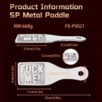 Stainless Steel Rectangle BDSM Paddle – “Fuck Me”Print - Image 7