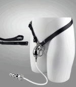 Stainless Steel Male Chastity Cage with Hollow Plug and Catheter