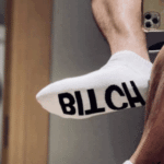 Letter Print Ankle Socks (Cotton Blend)