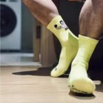 Cartoon Muscle Man Crew Socks (Cotton)