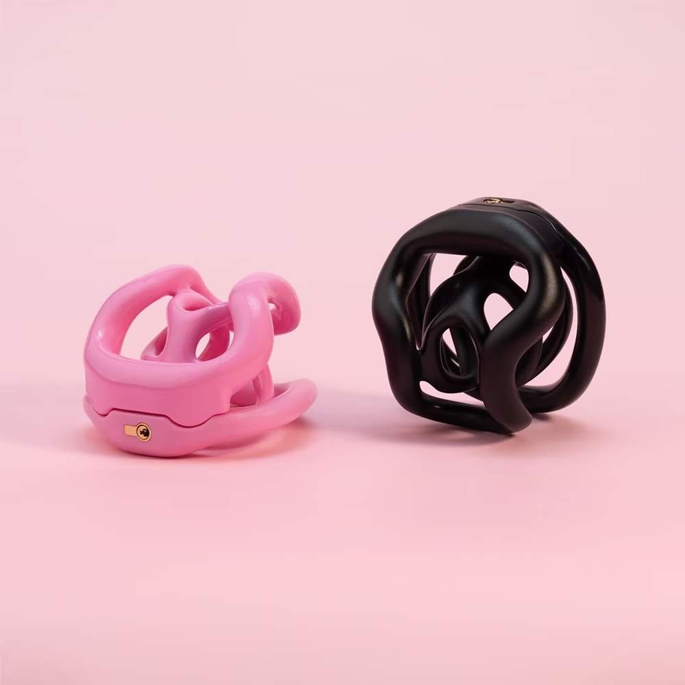 70CD6A4DF27853847FFB81594F181CE7 Double-layer resin chastity cage – futuristic dual-shell design - Image 1