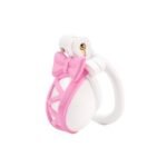 Pink bow femboy chastity cage - Image 4