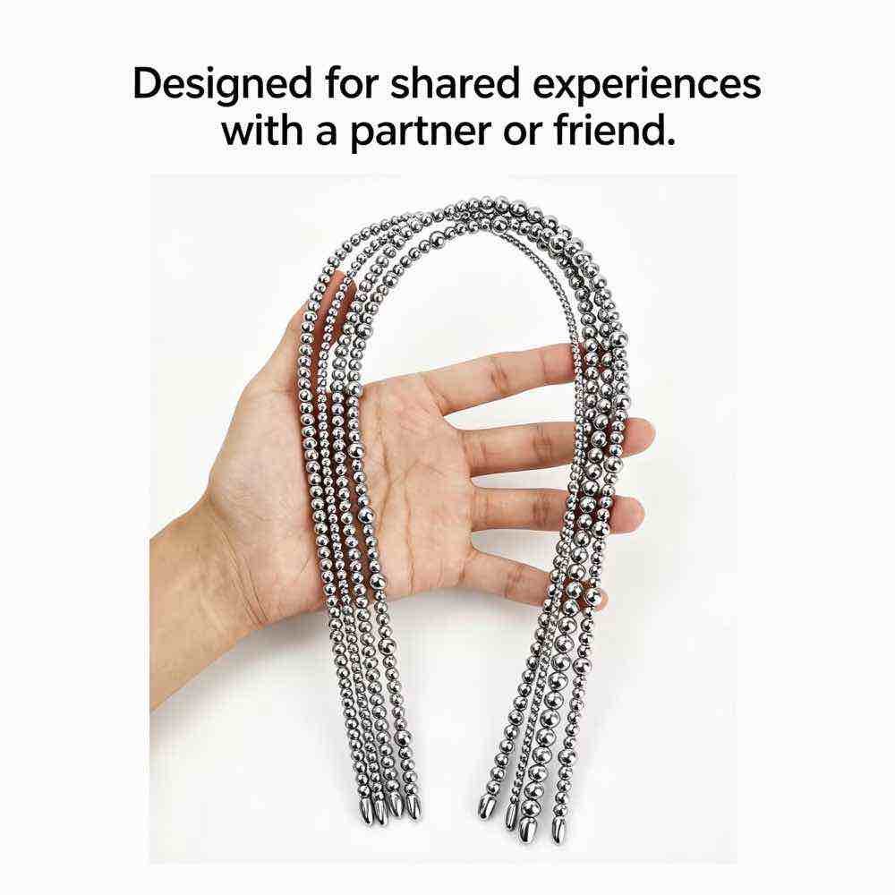 1 Extra-Long Double-Ended Beaded Metal Urethral Sound - Image 1