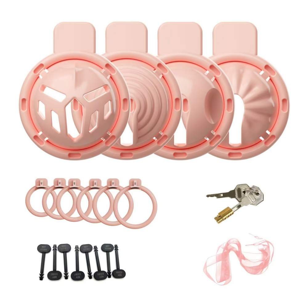 1 4-in-1 Interchangeable Resin Chastity Cage – 4 Cages, One Set - Image 1