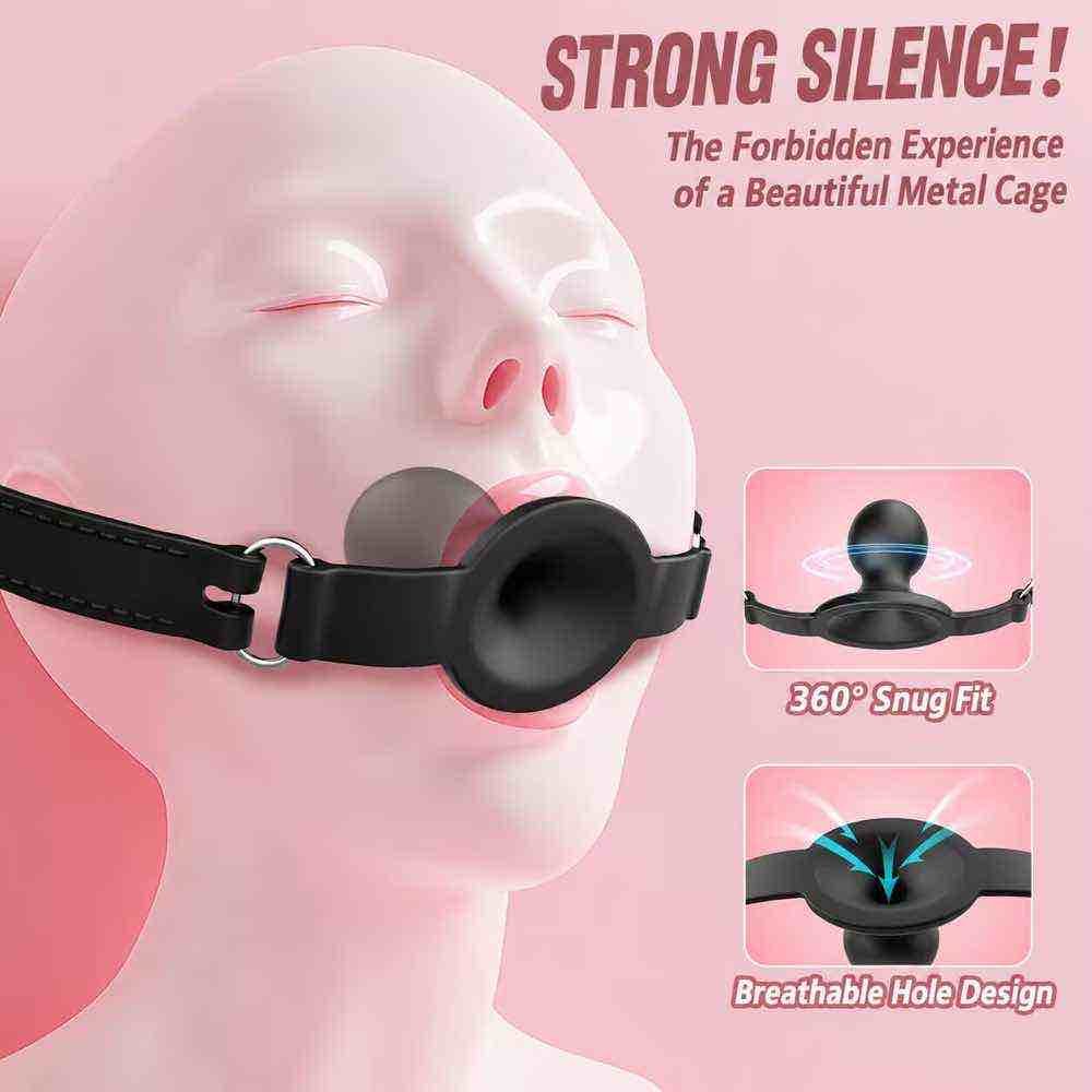 1 Breathable Silicone Ball Gag with Adjustable Strap - Image 1