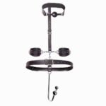 BDSM Restraint Harness Set with Ball Gag, Wrist Cuffs & Anal Hook - Image 3