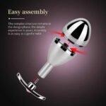 Detachable Hollow Stainless Steel Butt Plug with Gem Base – Hot & Cold, Key Storage Design - Image 2
