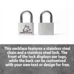 Personalized Stainless Steel Lock Necklace – Free Custom Engraving - Image 2