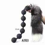 Liquid Silicone Extra-Long Anal Beads with Detachable Tail - Image 7